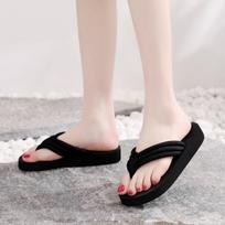 Flip-flops women wear fashionable rainbow women's slippers summer thick-soled high-heeled beach seaside sandals summer 37
