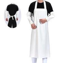 Waterproof Oil-Proof TPU Bib Apron with Sleeves Oil Resistant Chef Apron Food-Grade Plastic Apron for Seafood Processing Kitchen Food Factory A balta