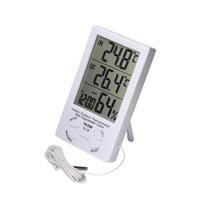 Indoor Outdoor Thermometer Hygrometer Clock Alarm Digital LCD Display C/F Temperature Humidity Meter 1.5M Sensor Probe balta