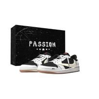 Travis Scott x Jordan Air Jordan 1 Cool Black Hook Travis Scott X AJ1 Low Cushioning Low top Vintage Basketball Shoes DZ4137-700(Team1698-) 41