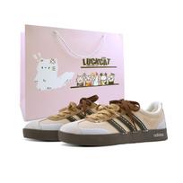Adidas VL COURT 2.0 Caramel Pudding, Special Shopping Bag Abrasion Resistant Low top German Army Trainers Unisex ID6015(Team1800-SBOX) 39⅓