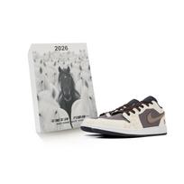 Jordan Air Jordan 1 Abrasion Resistant Low top Vintage Basketball Shoes Unisex Beige Brown 553558-081(Team44-) 44