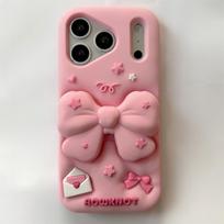 iPhone 14/13 Pro Max Case with 3D Pink Bow, Anti-fall Protection iPhone 13