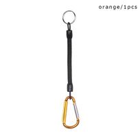 1Pc Camping Carabiner Keychain Plastic Retractable Tether Spring Elastic Rope Portable Outdoor Climbing Accessories Home Tool