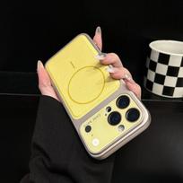 Magnetic Lychee Leather Phone Case for iPhone 17 Pro Max with Crystal Lens Protection iPhone 13