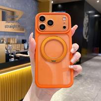 iPhone 17 Pro Max Case with 360° Rotating Stand - High-Transparency, Drop-Proof Protection for iPhone 16 Pro iPhone 17 Pro oranžinė