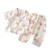 Pure Cotton Baby Air Conditioning Clothing Long Pants Kids Pajama Set  Casual Wear 100CM-Type-A