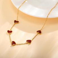 Chic Heart Choker Necklace for Women,Stainless Steel Gold Plated Chain Necklaces,Fashion Jewelry Gift
