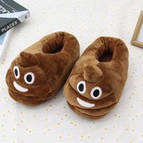 Rudens/Žiemos mielos kakos pliušinės šlepetės - Juokinga QQ išraiška, Šilti vidiniai medvilniniai batai 28cm/0.32kg, fits size 36-43