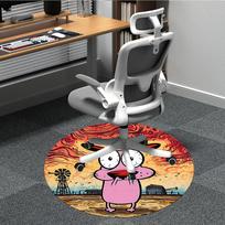 1pc COURAGE The Cowardly Dog Office Round Area Rug, Under Office Chairs Bedroom Living Room Home Decor, Room Decoa1016125 80cm by 80cm
