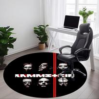 1pc Rammstein Music Office Round Area Rug, Indoor Mat Suitable For Office, Under Office Chairs Bedroom Living Room Home Decor, Room Deco108 80cm by 80cm