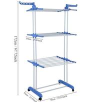 Movable 4-Layer Floor-Standing Folding Drying Rack with Wheels for Indoor and Balcony Use