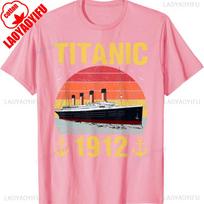 Retro Titanic 1912 Cruise Vessel Vintage Ship graphic TShirt High quality cotton Crewneck casual Regular short sleeve Unisex S