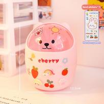 Miela Kūrybinga Namų Darbo Stalo Šiukšliadėžė su Dangčiu Maža Mini Kawaii Miegamojo Stalo Laikymo Dėžutė Rašiklių Laikiklis Duok Lipduką