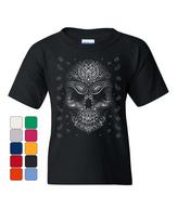 Bandana Skull Face Youth kids boys T-Shirt Gangsta Badass Swag Urban Skeleton Kids Tee 110