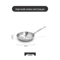 Jubo Stainless Steel Induction Frying Pan, No Coating, Flat Bottom, Multi-ply for Pancakes and Steaks. Single Pack