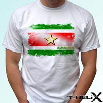 Suriname flag - white kids boys T-Shirt top tee - s s kids baby sizes 130