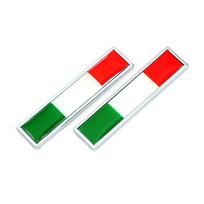 1 pora Italijos nacionalinės vėliavos metalinių automobilių lipdukų Auto stiliaus motociklų aksesuarų Ženklelis Etiketė Emblema Automobilių lipdukai