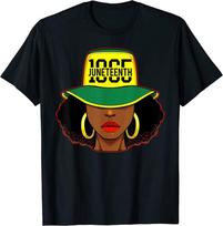 Afro Woman Juneteenth 1865 Melanin Pride African American Unisex T-shirt S įvairiaspalvis