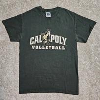 Vintage 90s Cal Poly Volleyball Mustangs T-shirt Mens S Green College CA Y2k Emo M