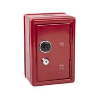 Mini Safe Money Box with Combination Lock and Key Security Steel Coin Bank Storage Cash Deposit Container for Home Office Use One Size raudona
