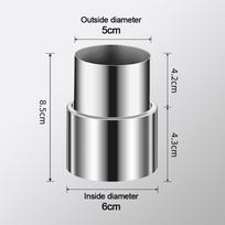 New Stainless Steel Exhaust Pipe Reducer Adapter Multiple Sizes Portable Ducting Connector Silver Ventilation Pipe Fittings 16mm