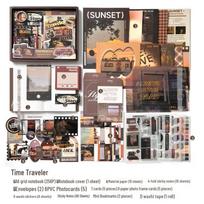 Time Traveler Bullet Journal Gift Set: A6 Grid Notebook with Artistic Retro Design - Warm Season Collection