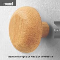 Nordic Solid Wood Pebble Coat Hook - Punch-Free Wall & Cabinet Handle