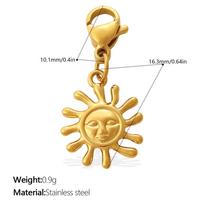 Retro Style Personalized Three-dimensional Relief Sun Rainbow Lobster Buckle Pendant Plated with 18K Gold DIY Jewelry Accessories
