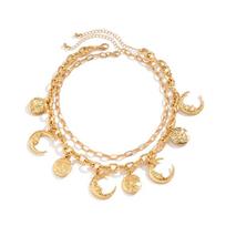 Fashion Metal Collarbone Chain Golden Cowboy Cowgirl Choker Luxury Multilayer Necklace  Holiday auksas