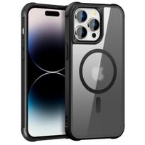 „Armor“ magnetinis belaidžio įkroviklio dėklas, skirtas „iPhone 15 14 13 12 Pro MAX 11 Plus“, matinis skaidraus silikono dangtelio žiedas, apsaugantis nuo stovo For iPhone 12 6.1