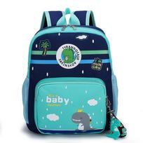 Cute Cartoon Dinosaur Kids Backpack Kindergarten School Bag Waterproof Toddler Preschool Backpack žalia