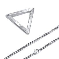 Vnox Norse Viking Pendant Necklaces, Men Twisted Stainless Steel Mobius Triangle Charm, Vegvisir Nordic Valknut Geometric Collar 60cm