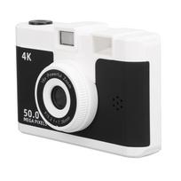 Skaitmeninis fotoaparatas 1080P 50MP HD Dvigubas objektyvas Belaidis 16x skaitmeninis priartinimas Anti-Shake Kompaktiškas fotoaparatas su MP3 juoda