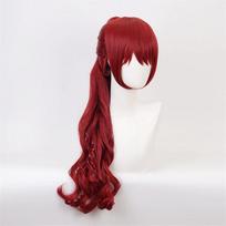 Megara Costume for Women Synthetic Fiber Red Wig - Cherry Red Ponytail Costume Cosplay Accessories raudonai ruda