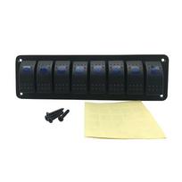 8 Gang Marine Boat Rocker Switch Panel, 12V 24V Waterproof RV LED Switch Panel for Car Truck Marine Boat, On Off Toggle juoda