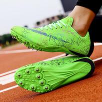 Studentų lengvoji atletika, sprinto dygliuoti vyriški batai, moteriški vidutinių ir ilgų nuotolių bėgimo, šuolio į tolį treniruočių, fizinio lavinimo, vidurinės mokyklos stojamasis egz. 35 fluorescencinė žalia spalva