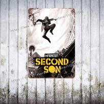 InFamous Second Son metal Decor Poster Vintage Tin Sign Metal Sign Decorative Plaque for Pub Bar Man Cave Club Wall Decoration 20x30cm（7.8x11.8inch）
