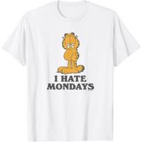 Garfield - I Hate Mondays T-Shirt S balta