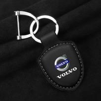 Metalinis automobilio raktų pakabukas Vintažinis odinis raktų pakabuko aksesuaras Volvo EX90 V60 V40 XC90 S60 XC60 V50 V70 S90 XC40 S80 T6 V90 EX30 C70 juoda