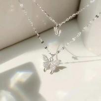 Liquid Metal Copper Color Rose Flower Tassels Necklace for Women Fashion Accessories Adjustable Clavicle Chain Charm Jewerly