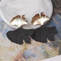 Nauji Ginkgo Biloba Auskarai Moterims Aukso Spalvos Viršutinis Metalinis Statement Lašiniai Auskarai boucle d'oreille Neįprasti Auskarai