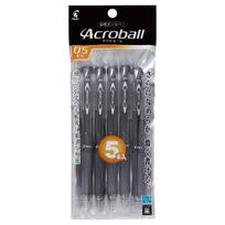 Pilot Acroball Black Ballpoint Pen PBAB75EF5BB 0.5mm Oil-Based (5 pens) juoda