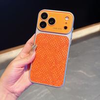 iPhone 17 Pro Max Crocodile Leather Case: Transforms into iPhone 16 Creative Protective Case iPhone 16 oranžinė