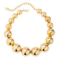 Sexy Big Bead Ball Choker Necklace for Women Fashion Metal Adjustable Short Collar Statement Necklaces Party Jewelry auksas