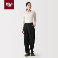 MUJI Women's Slub Cotton Barrel Pants M juoda