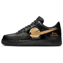 Nike Air Force 1 Versatile Slip Resistant Low top Skateboard Shoes Unisex Black CW2288-001(Team366-) 42.5