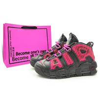 Nike Air More Uptempo Mid top Vintage Basketball Shoes Women's Rose Red DV1137-001(Team1284- S) 36.5