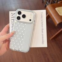 Apple iPhone 17 Pro Max Case: Simple Glitter Polka Dot Stripes, Fits Models 14P/15/16/17, for Women iPhone 14 Pro