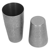 2 Piece Set Metal Stainless Steel Shaker Etched Pattern Drink Mixer Boston Shaker  Bartending